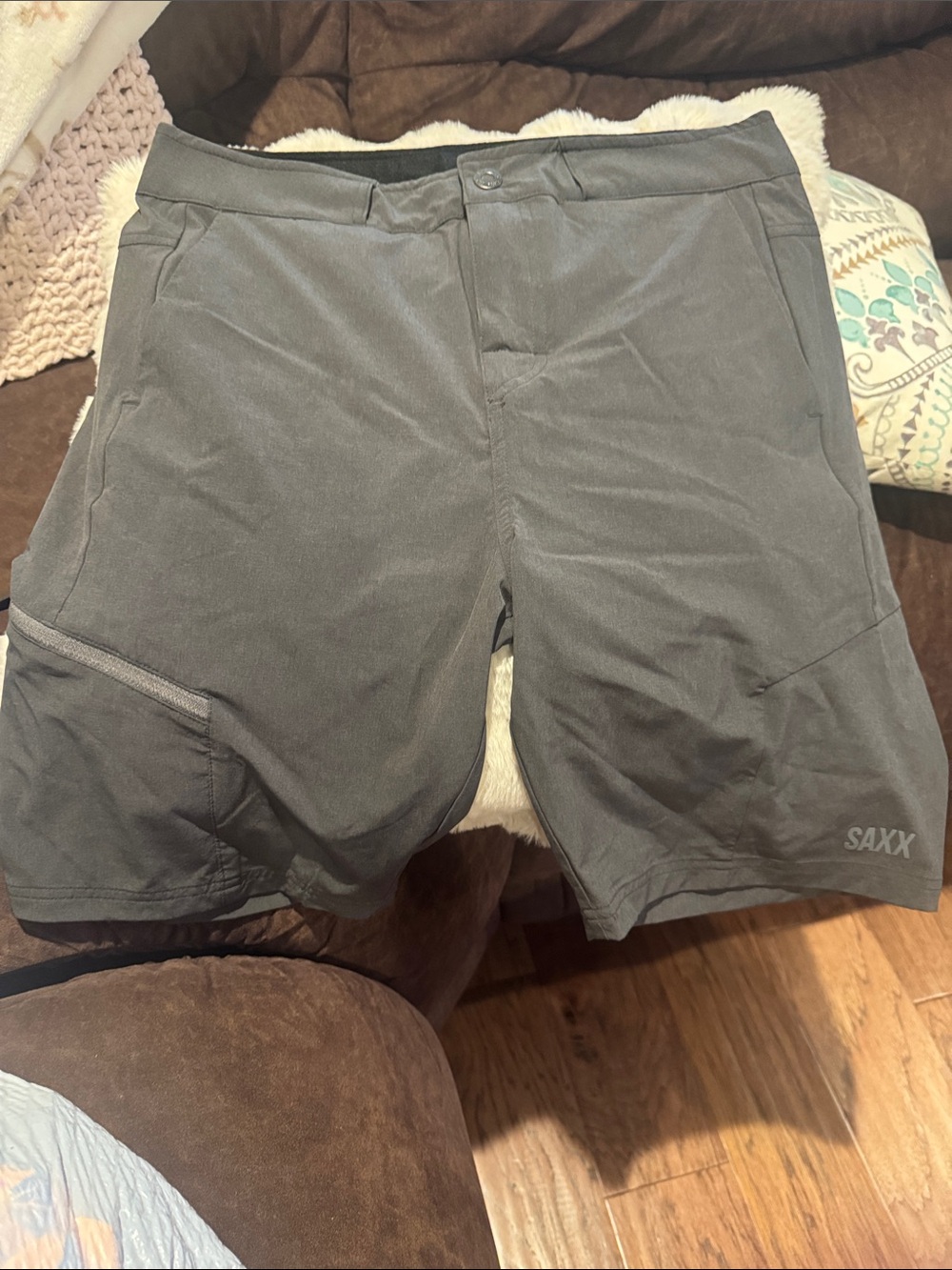 Saxx Men's Dark Gray Athletic Performance Shorts